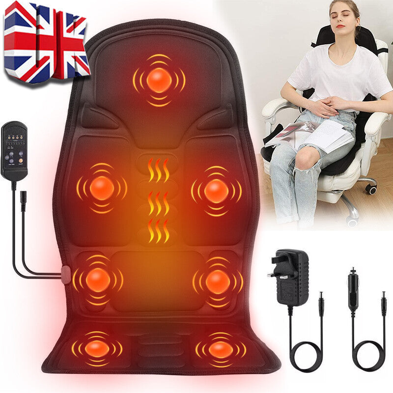 Car Seat & Chair Pad with Neck Heat Massager
