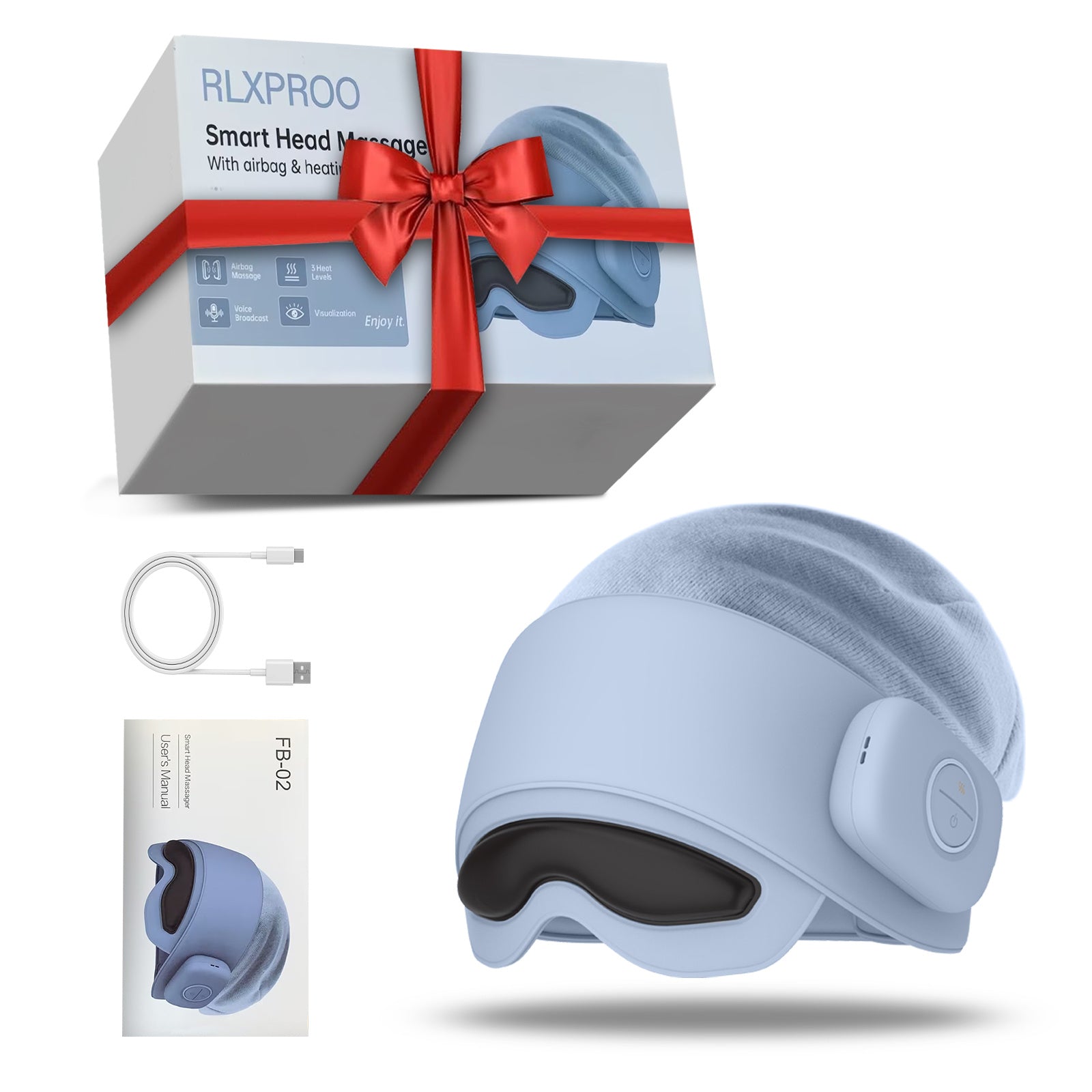 Smart Head Massager With Eye Relief & Heating Function