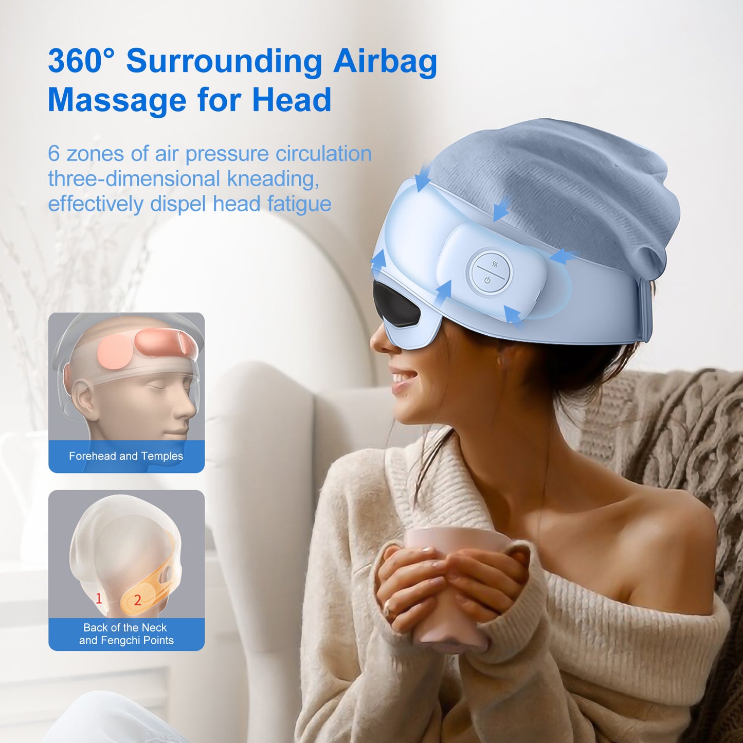 Smart Head Massager With Eye Relief & Heating Function